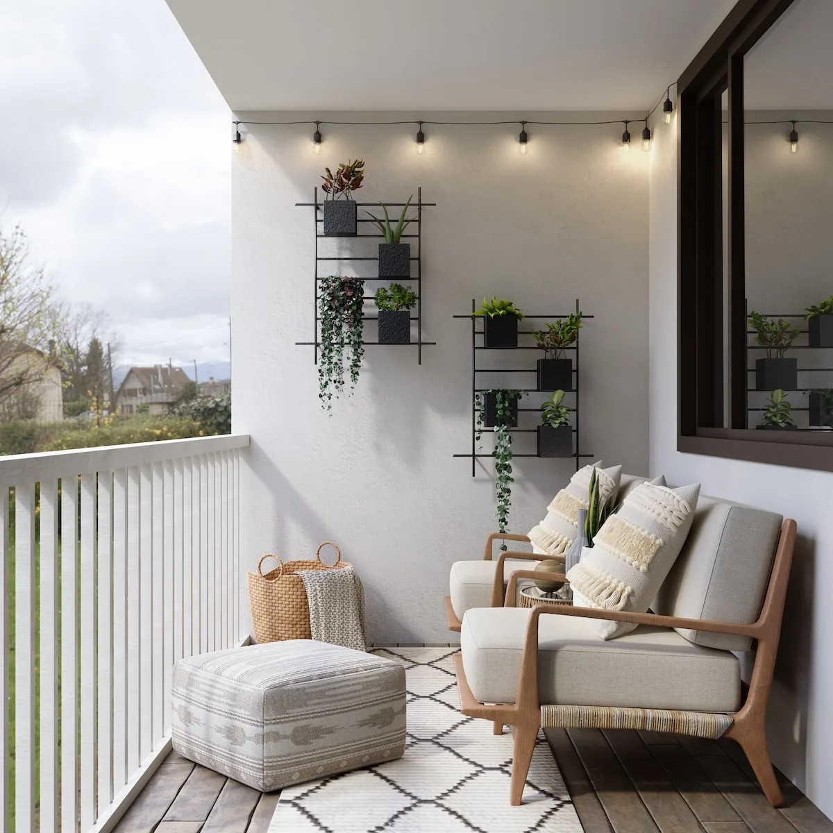 Générateur solaire et panneau pliable sur un balcon