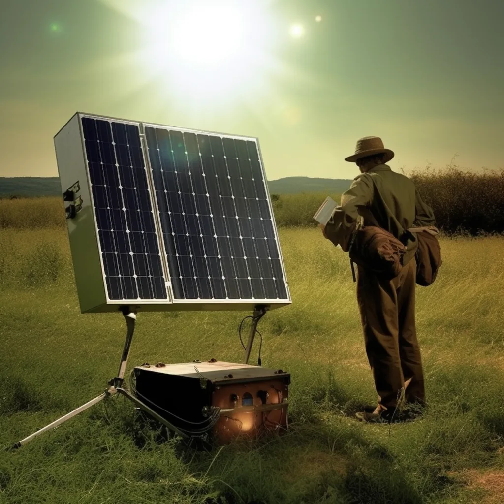 Panneaux solaires rechargeant une batterie de 200 Ah