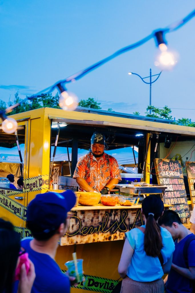man inside food stall